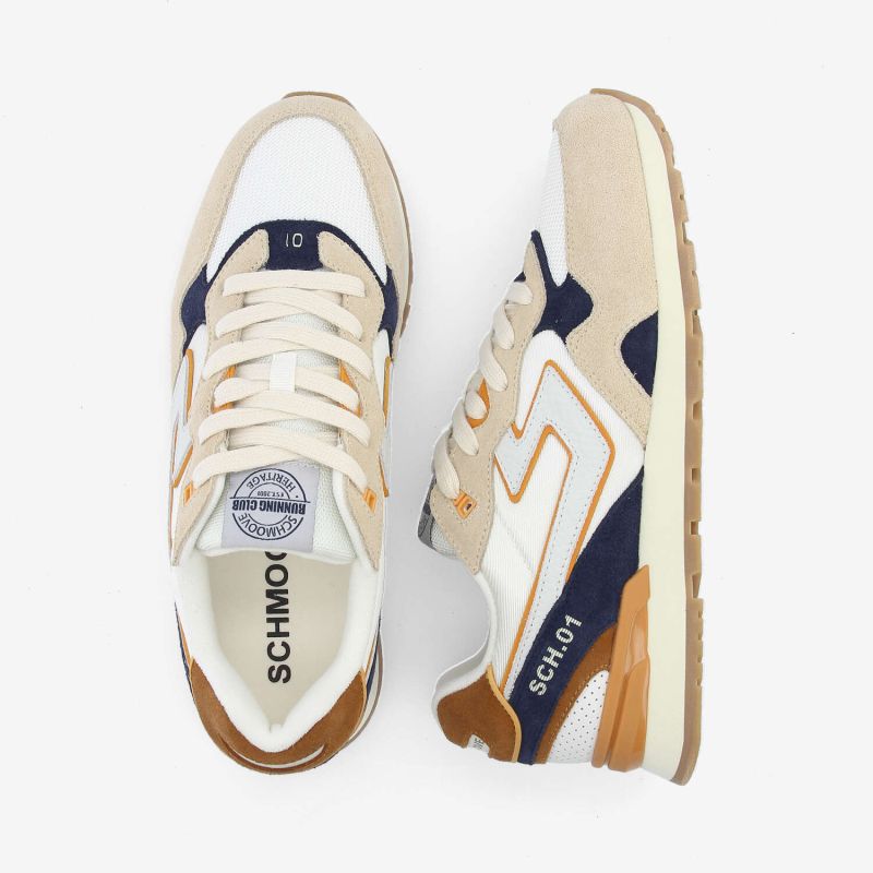 CAPE CODE RUNNER M - SUEDE/NYLON/SDE - BEIGE/OFF WHITE/BLUE DENIM